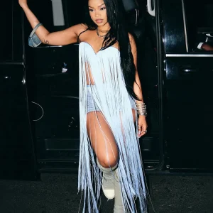 Kliou Tassel Decoration Camisole Woman 2026 New Style Invisible Straps Backless Hot Girls High Street Sexy Fashion Tank Tops